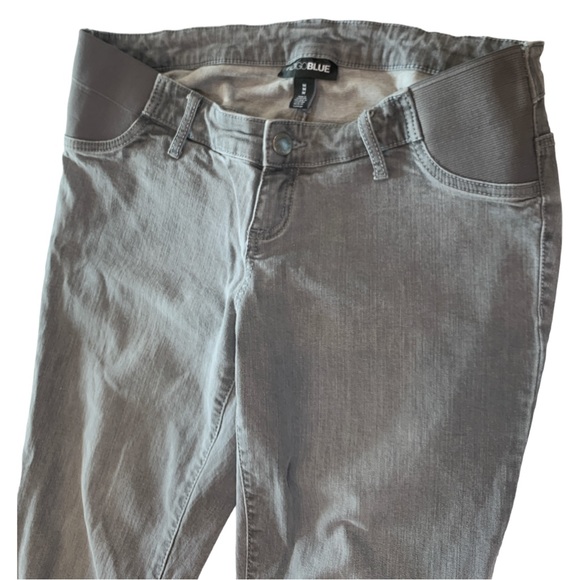 INDIGO BLUE Grey ankle cut / distressed maternity jean Sz Medium - Picture 2 of 8